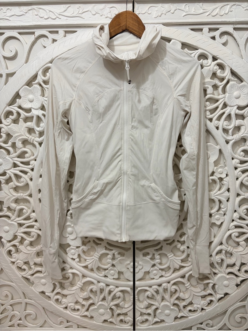 Lululemon In Flux Jacket White Reversible Hooded Full Zip Size 6
